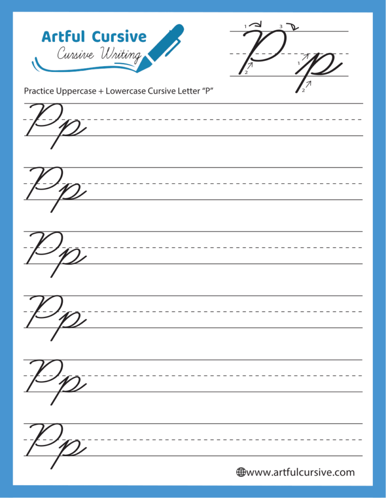 Cursive Alphabet Letter P Worksheet