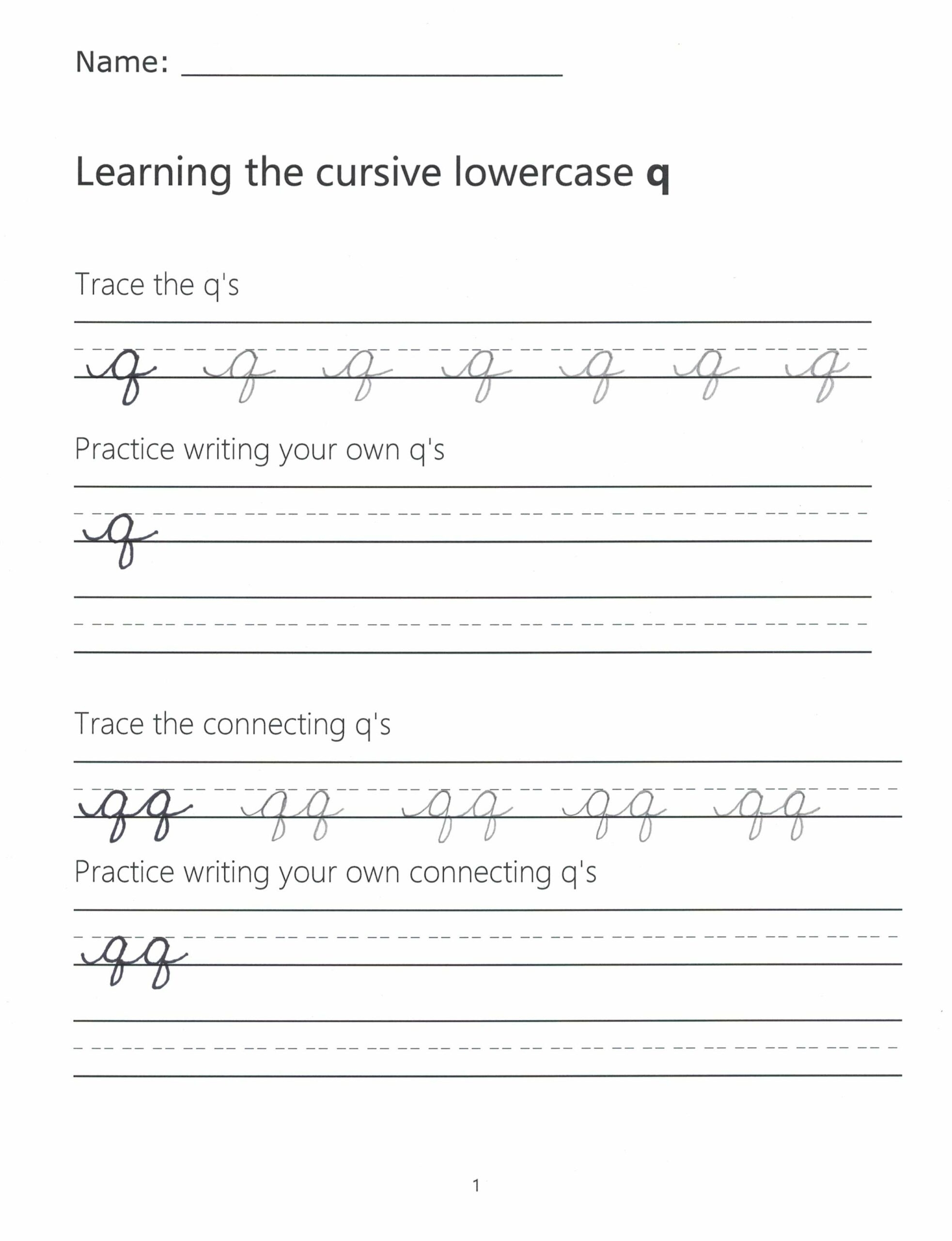 Cursive Q How To Write A Lowercase Q In Cursive