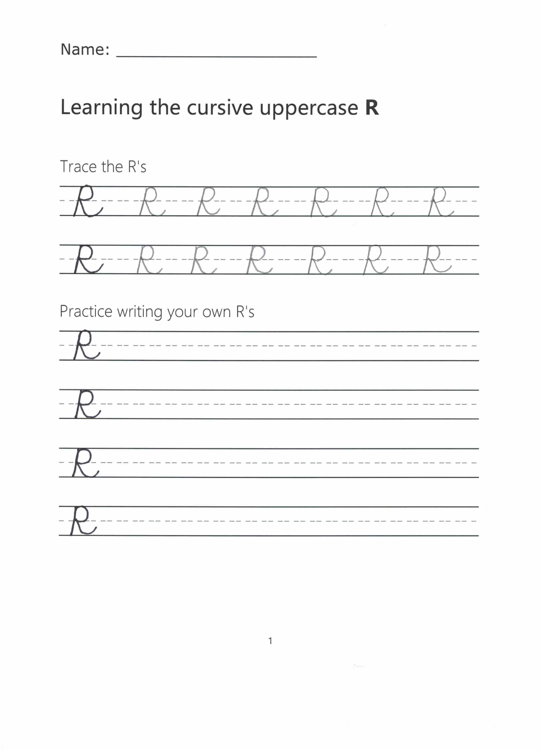 how to do r in cursive