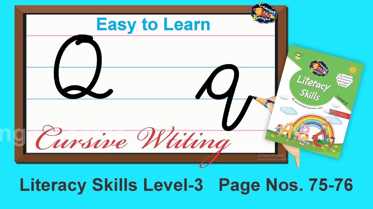 Cursive Writing For Beginners Letter Q Cursive Capital And Small Alphabet Learning Booster YouTube
