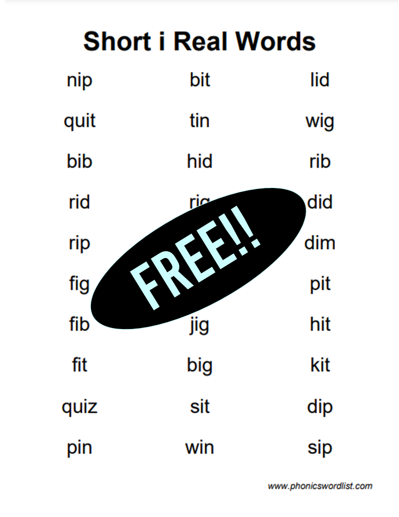 CVC Words Free Printable Lists Generator CVC Words Free Printable Lists Generator
