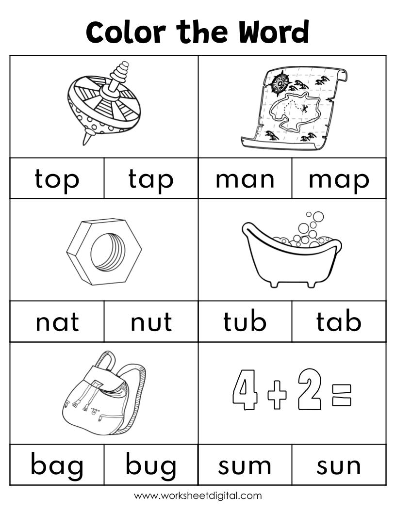 cvc words worksheets free printable