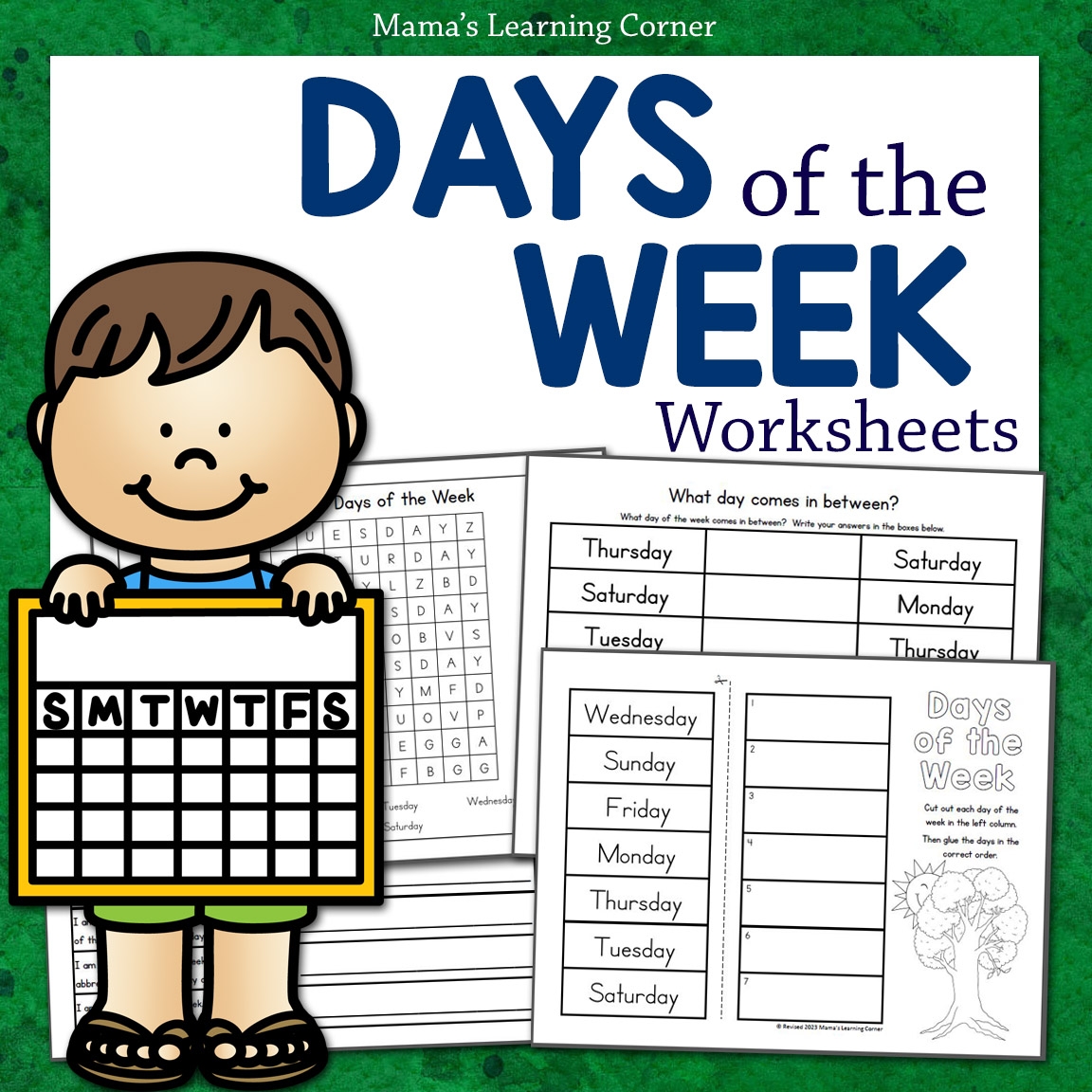 Days Of The Week Worksheets For Kindergarten Printable Activities Mamas Learning Corner