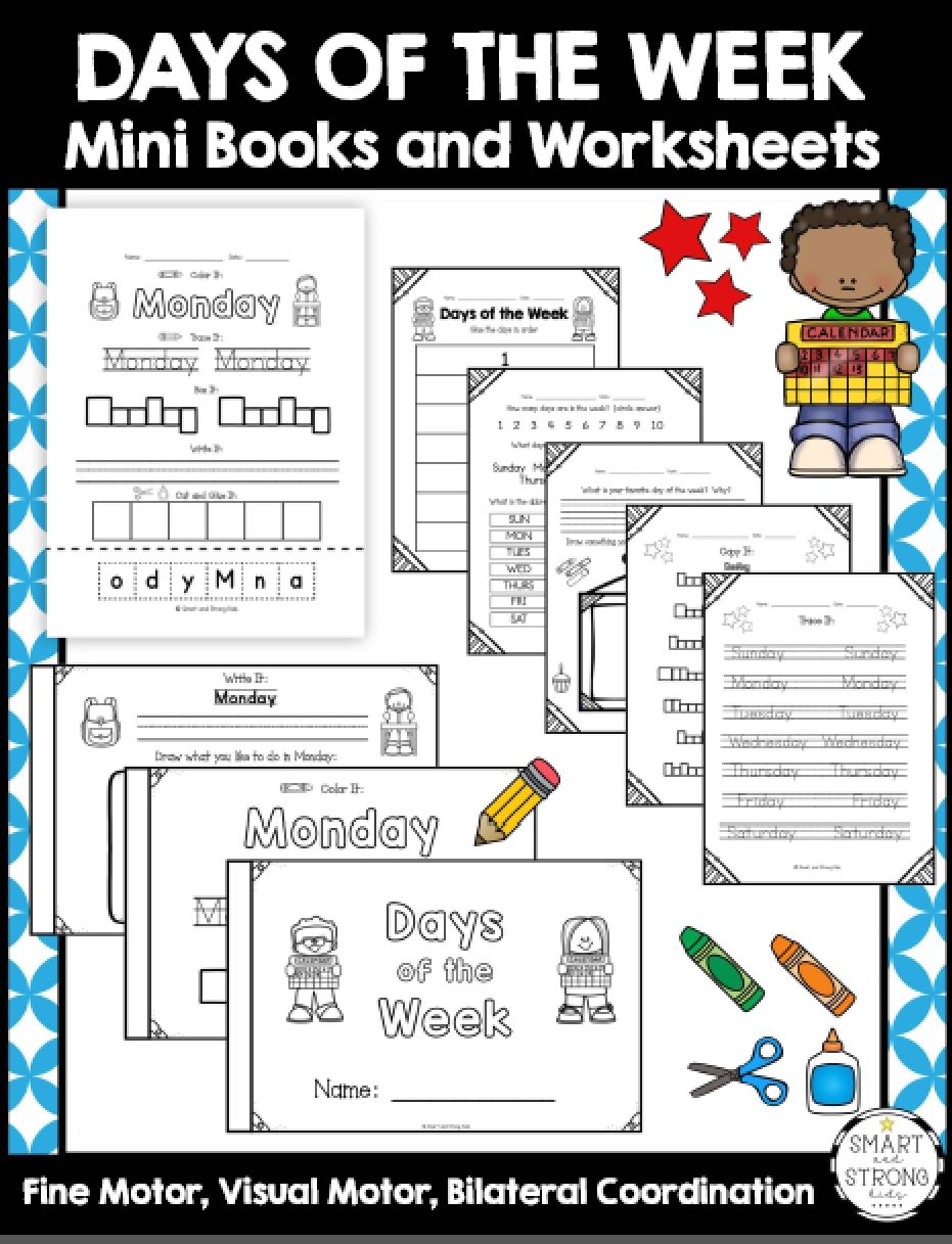 days of the week pdf worksheets