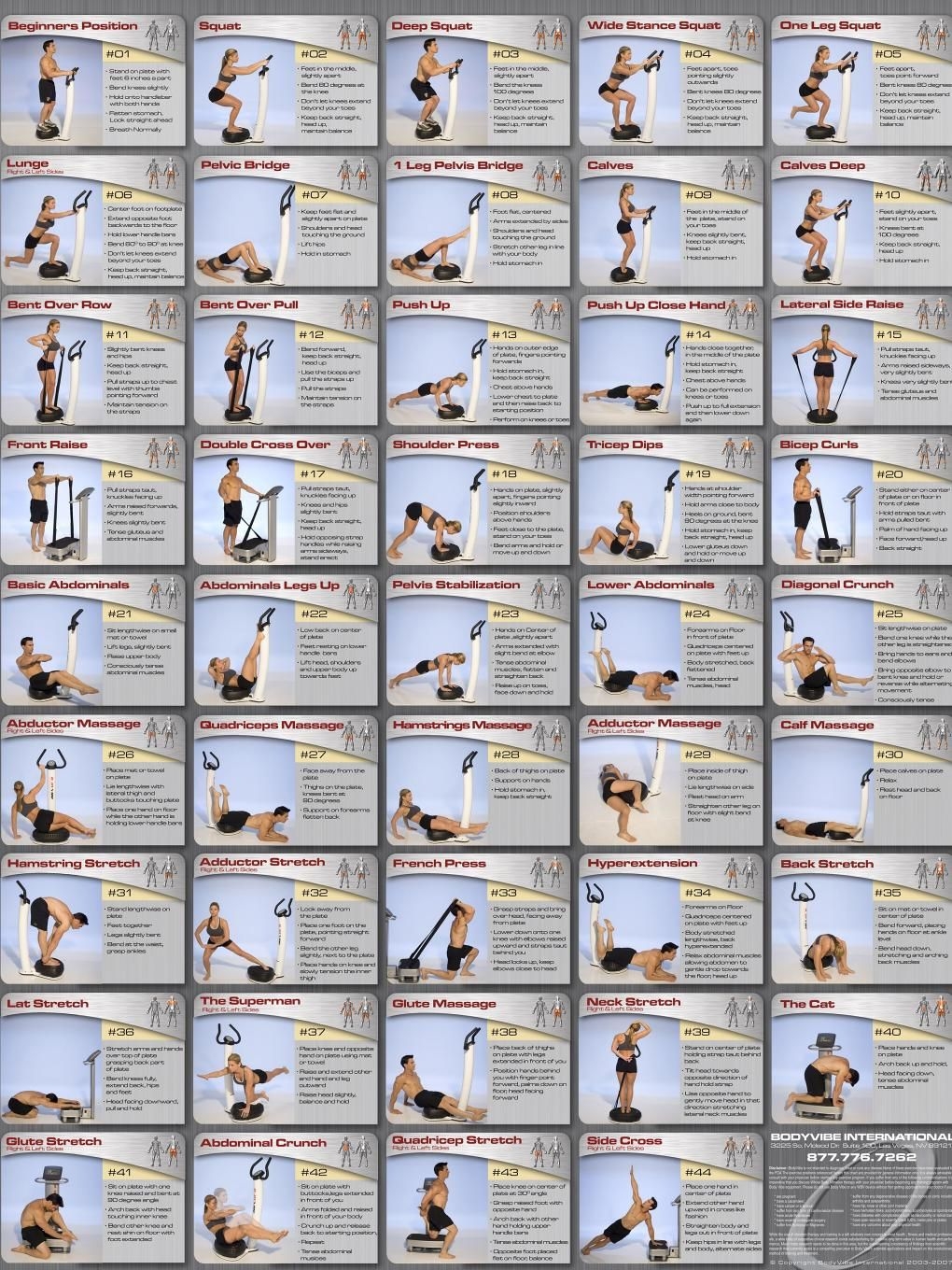 Discover 44 Vibration Plate Workout And Vibration Plate Exercise Chart Ideas Vibration Plate Workout Poster Vibration Plate Chart Vibration Machine Exercises And More
