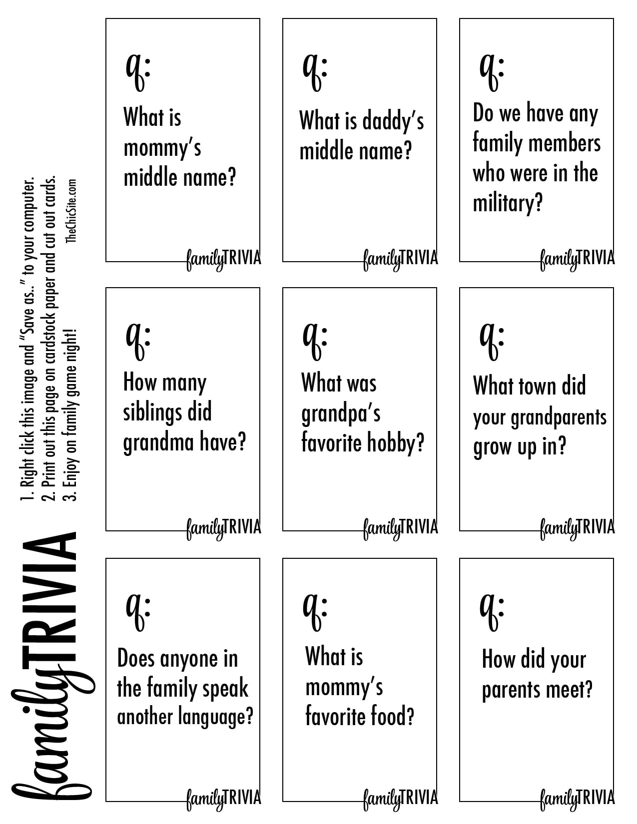 DIY Family Trivia Game Rachel Hollis DIY Family Trivia Game Rachel Hollis