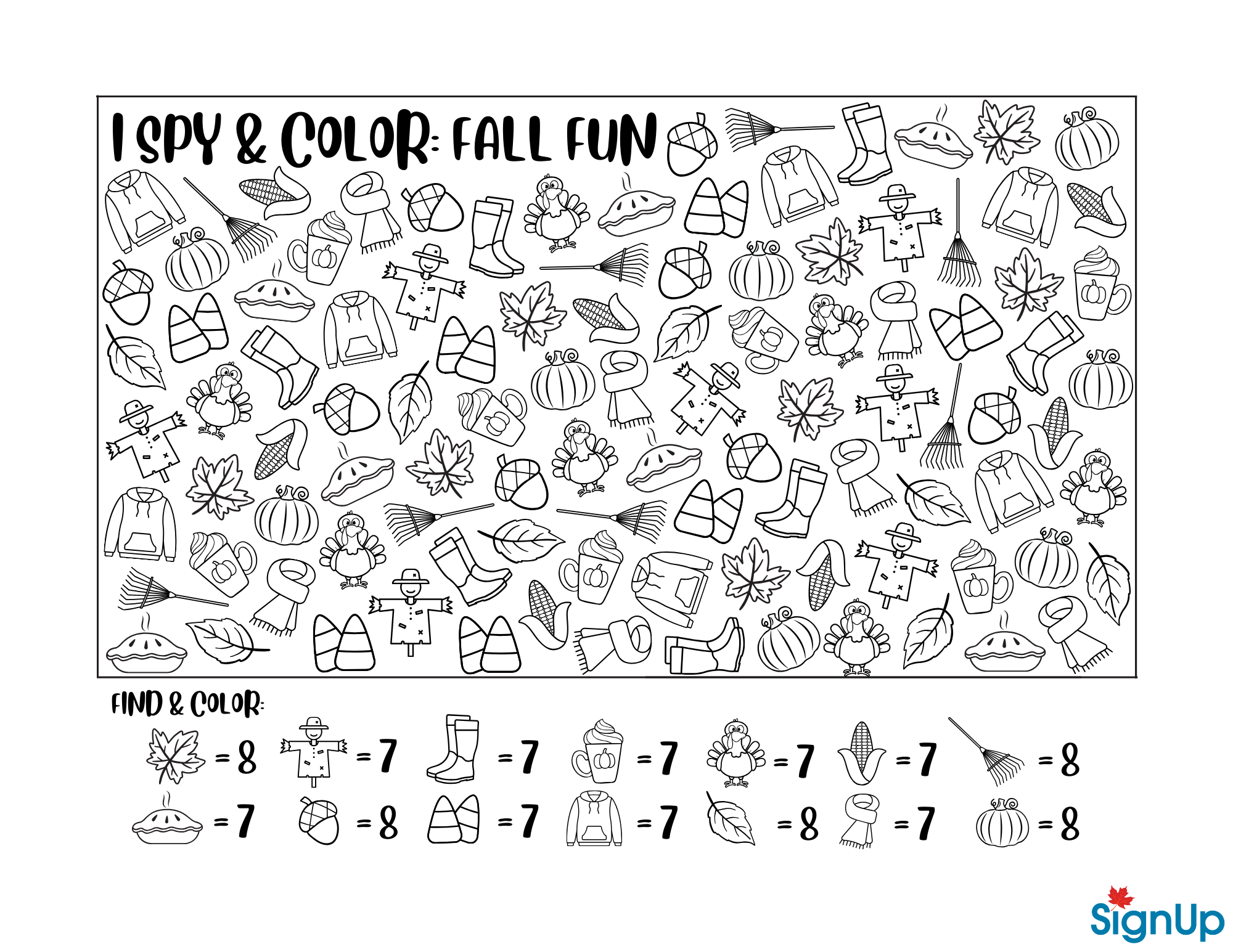 Free Printable Autumn Worksheets