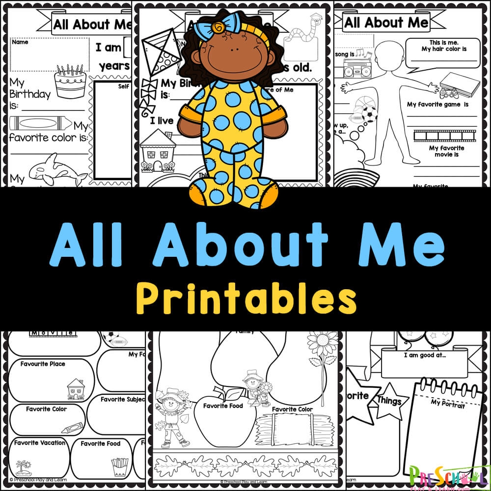 all about me kindergarten worksheet free printable