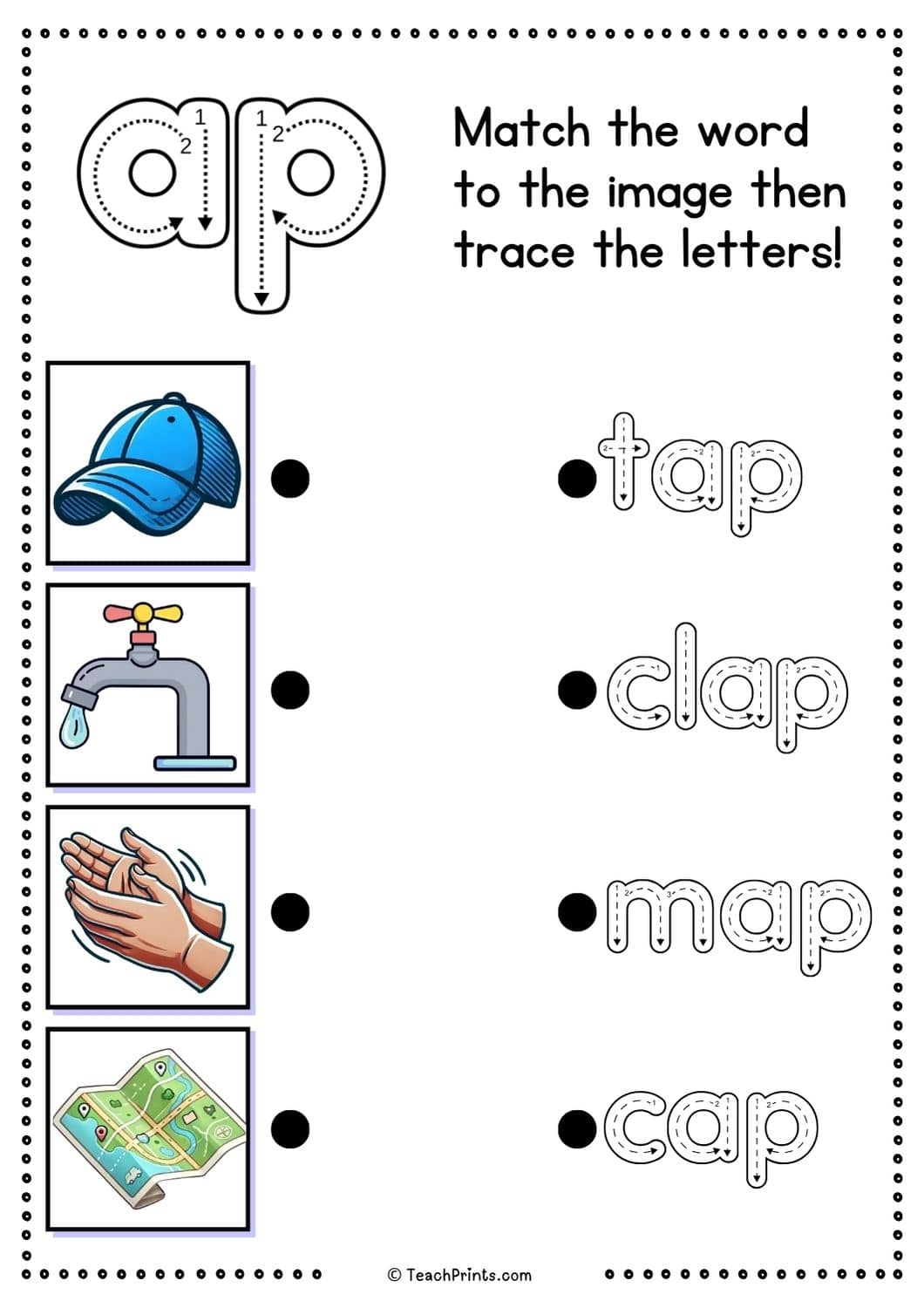 Ap An At Word Family Worksheets