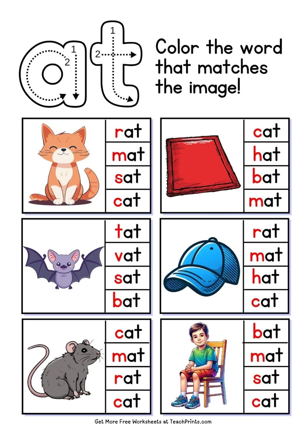 At And An Word Family Worksheets
