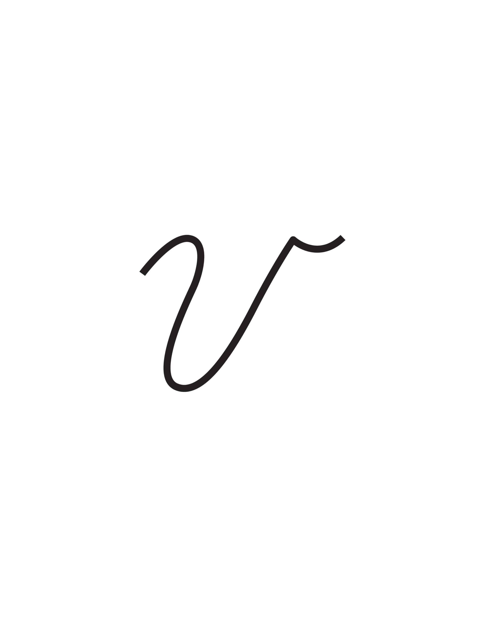 The Letter V In Cursive