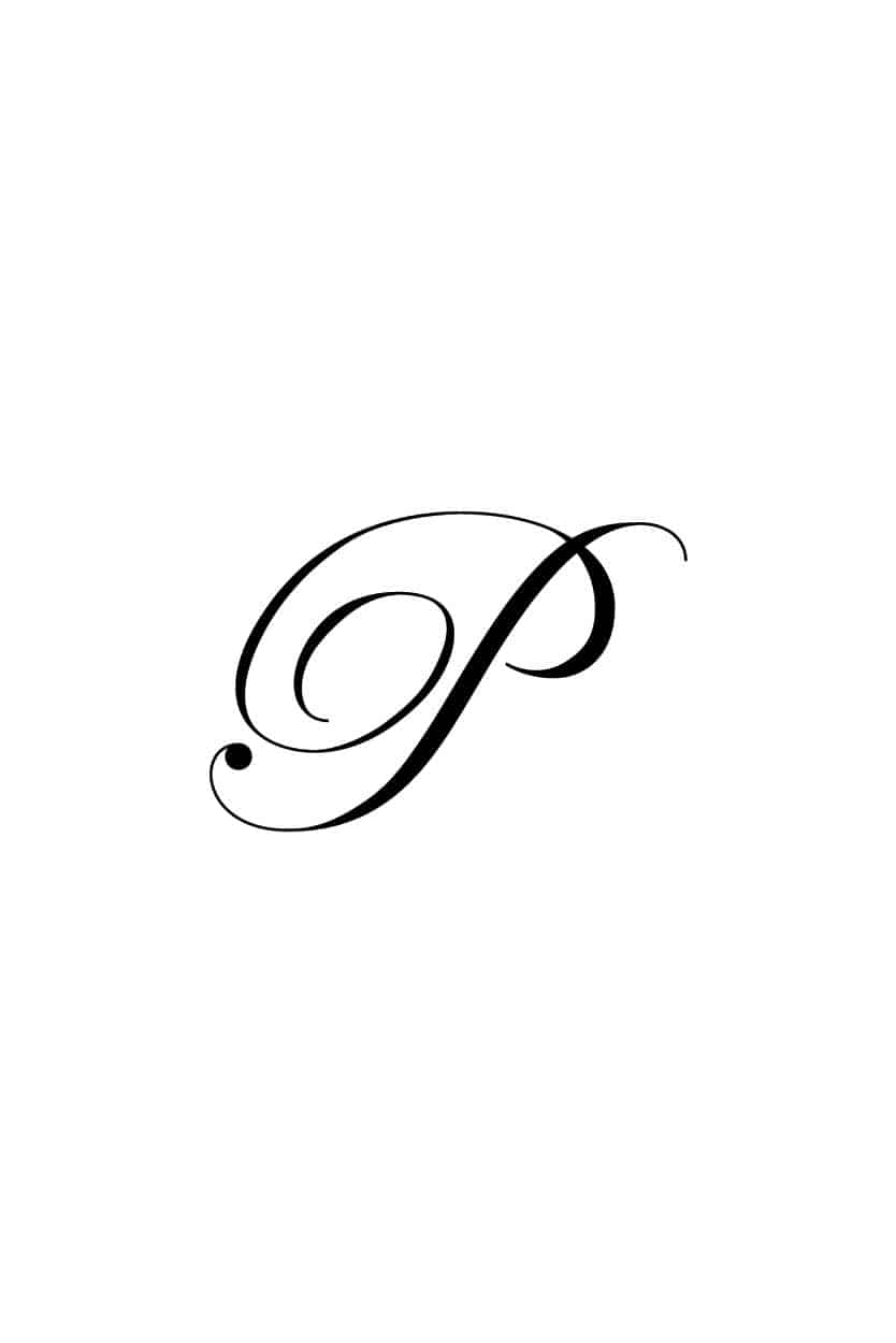 Free Cursive Letters Printable Royal Fancy Capital P