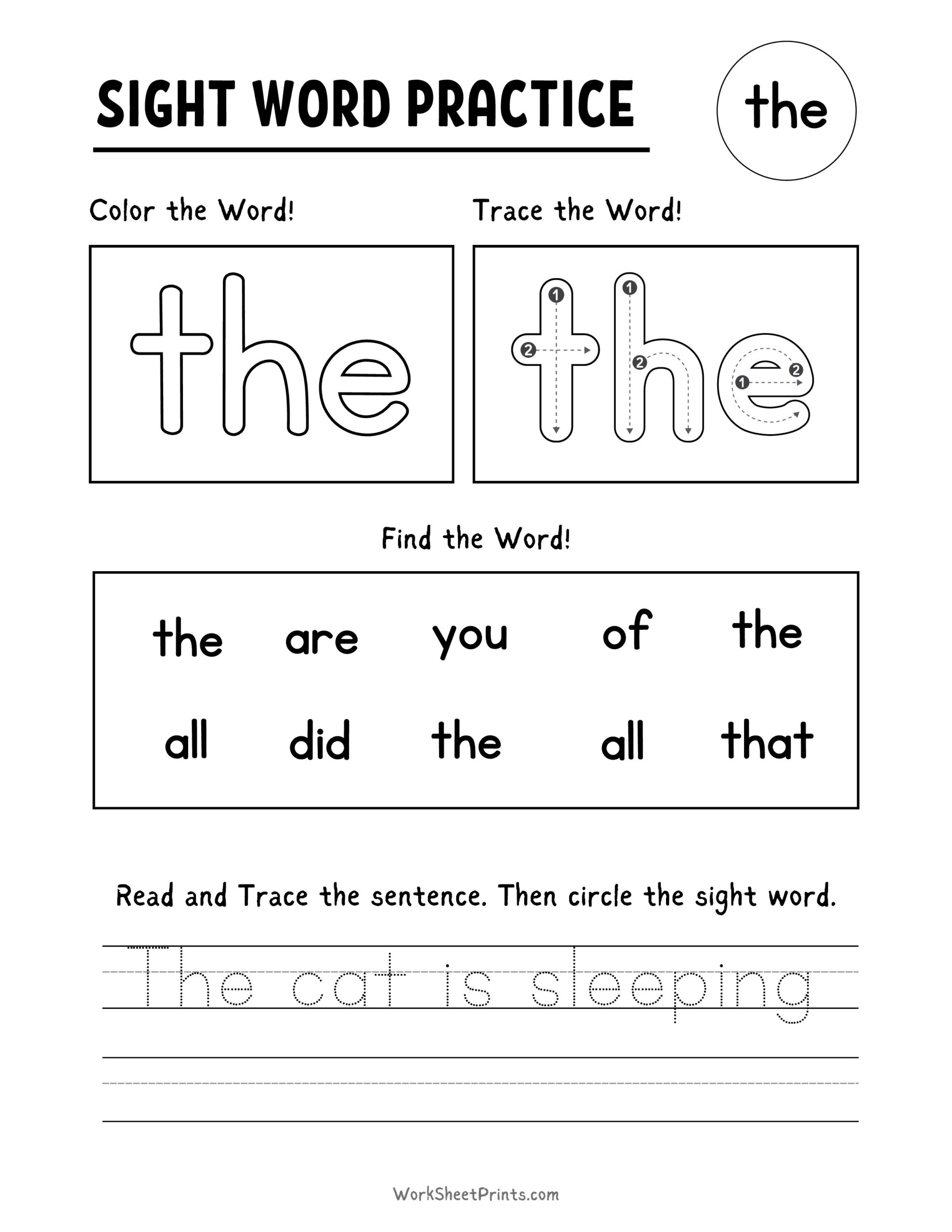 free printable sight word worksheets free printable sight word worksheets