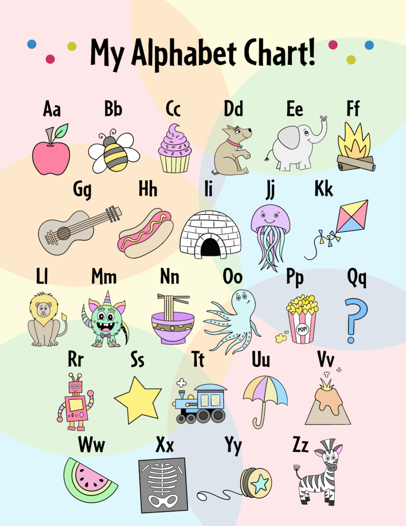 FREE Printable Alphabet Chart The Hollydog Blog