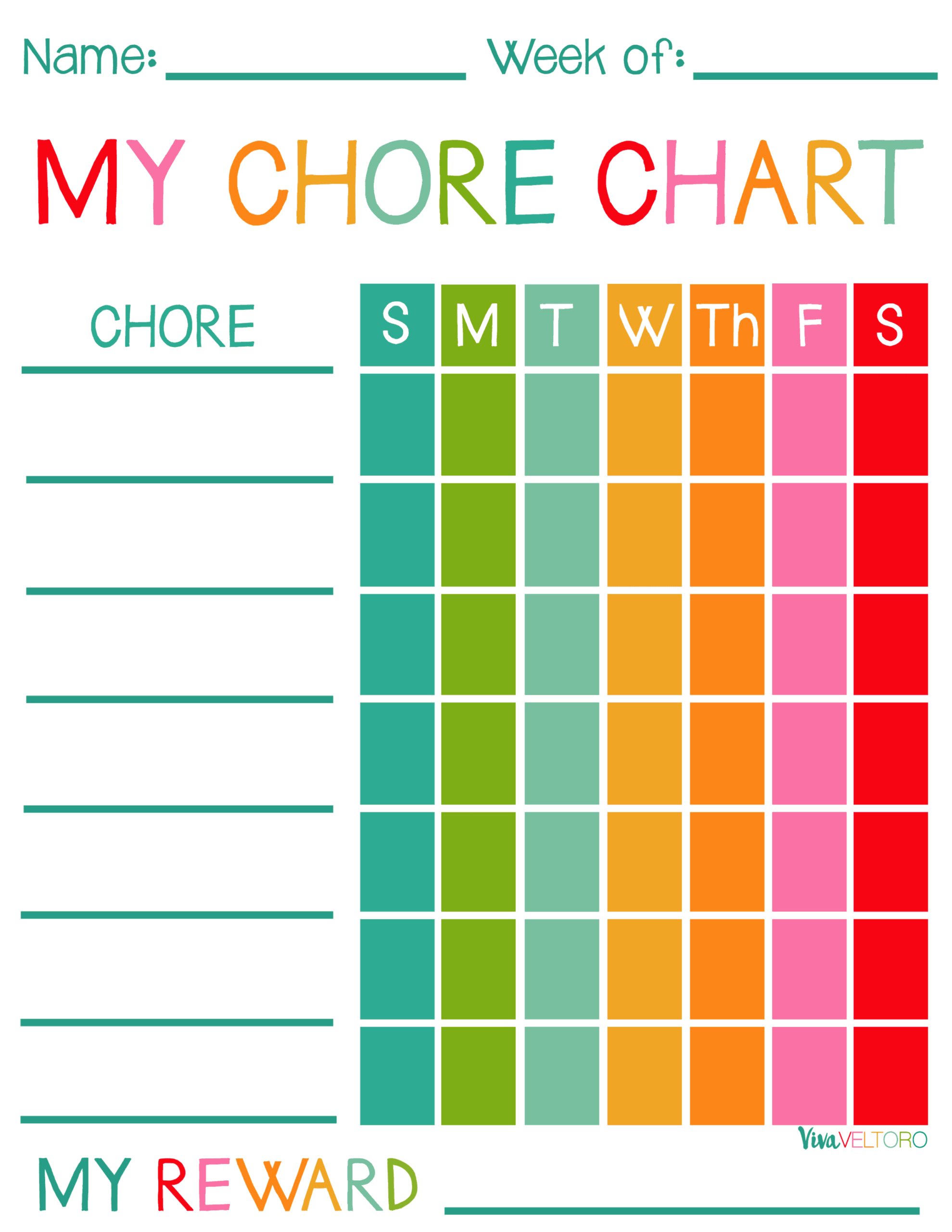 Printable Children’s Chore Chart