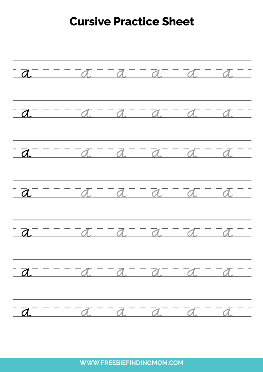 cursive alphabet printable worksheet