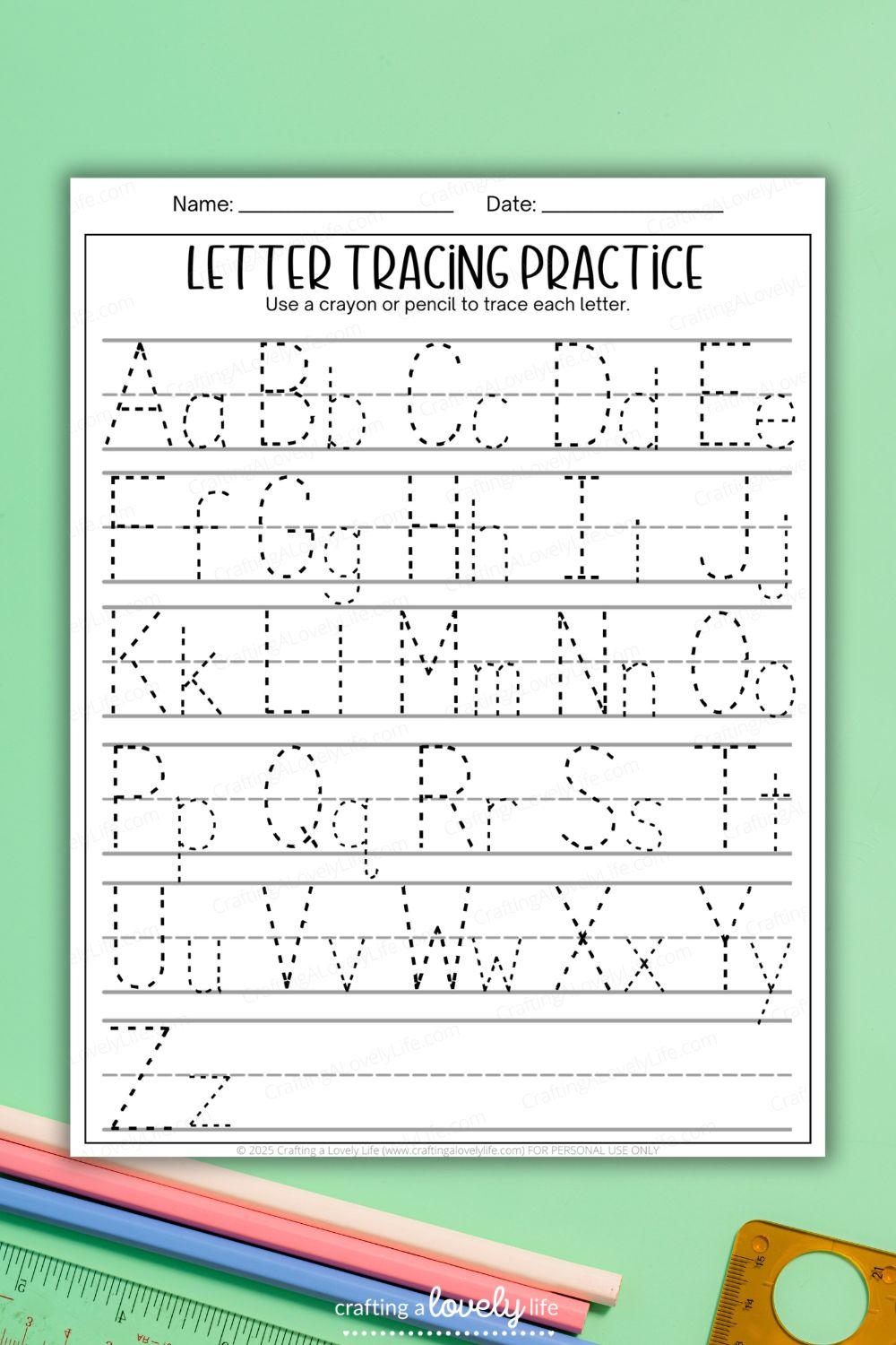 Free Printable Letter Tracing Worksheet
