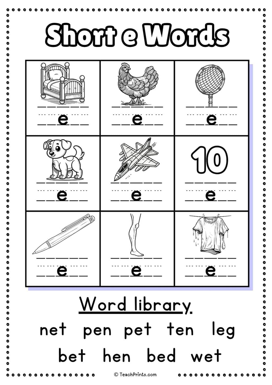 Free Short E Words Worksheets Teach Prints Free Short E Words Worksheets Teach Prints