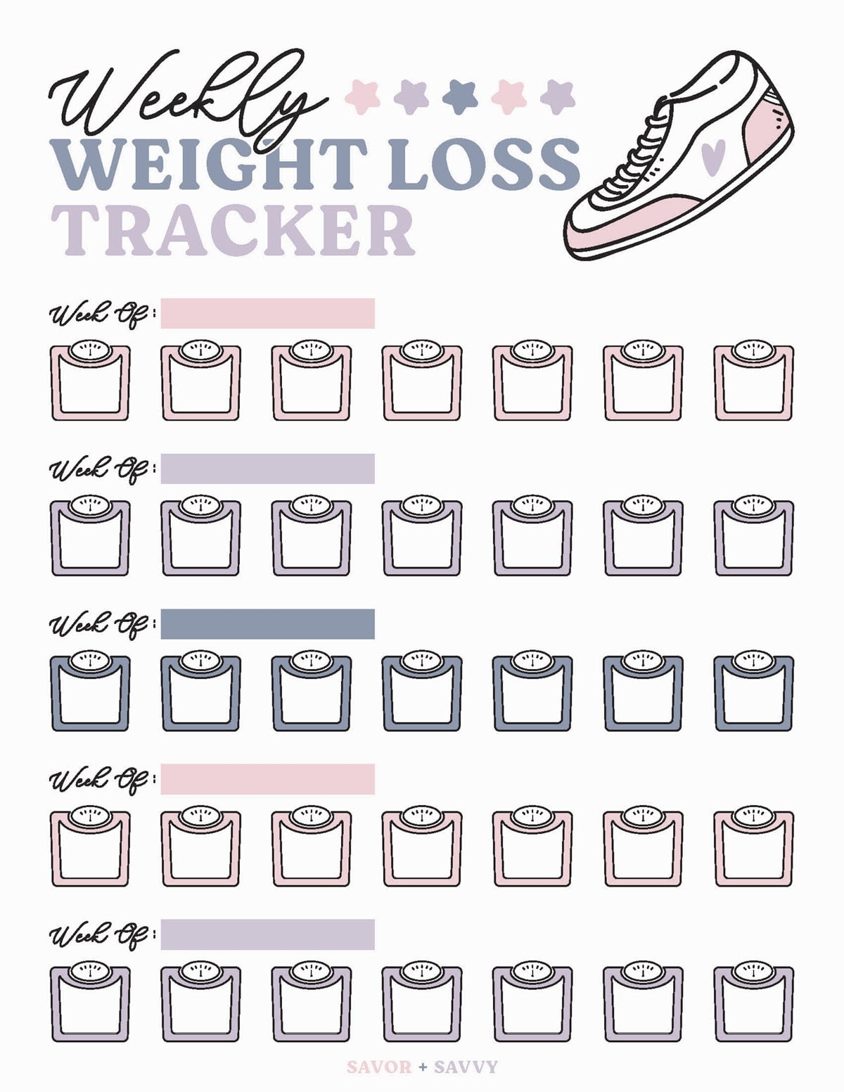 weight loss chart printable