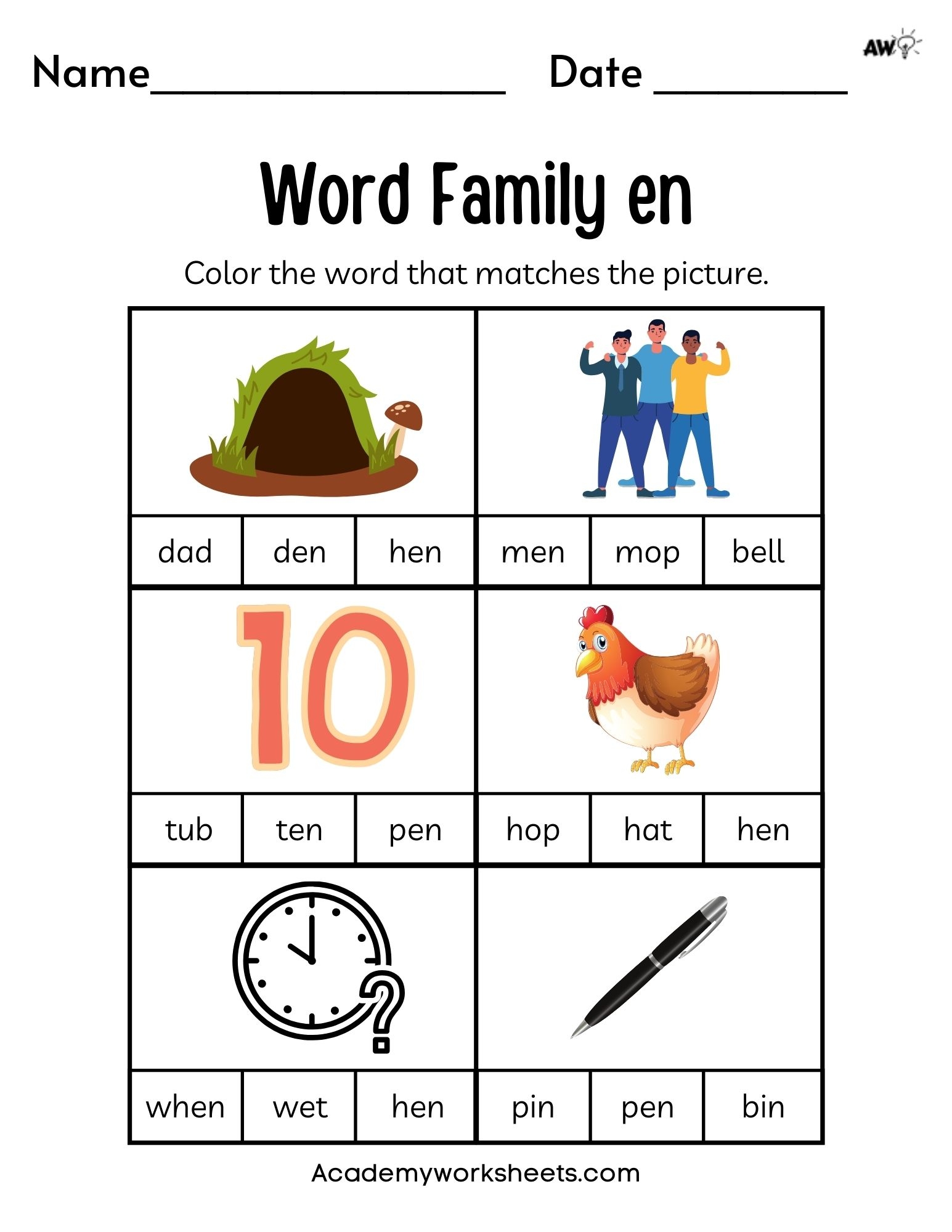 Free Word Family Worksheets Short E Academy Worksheets Worksheets Library