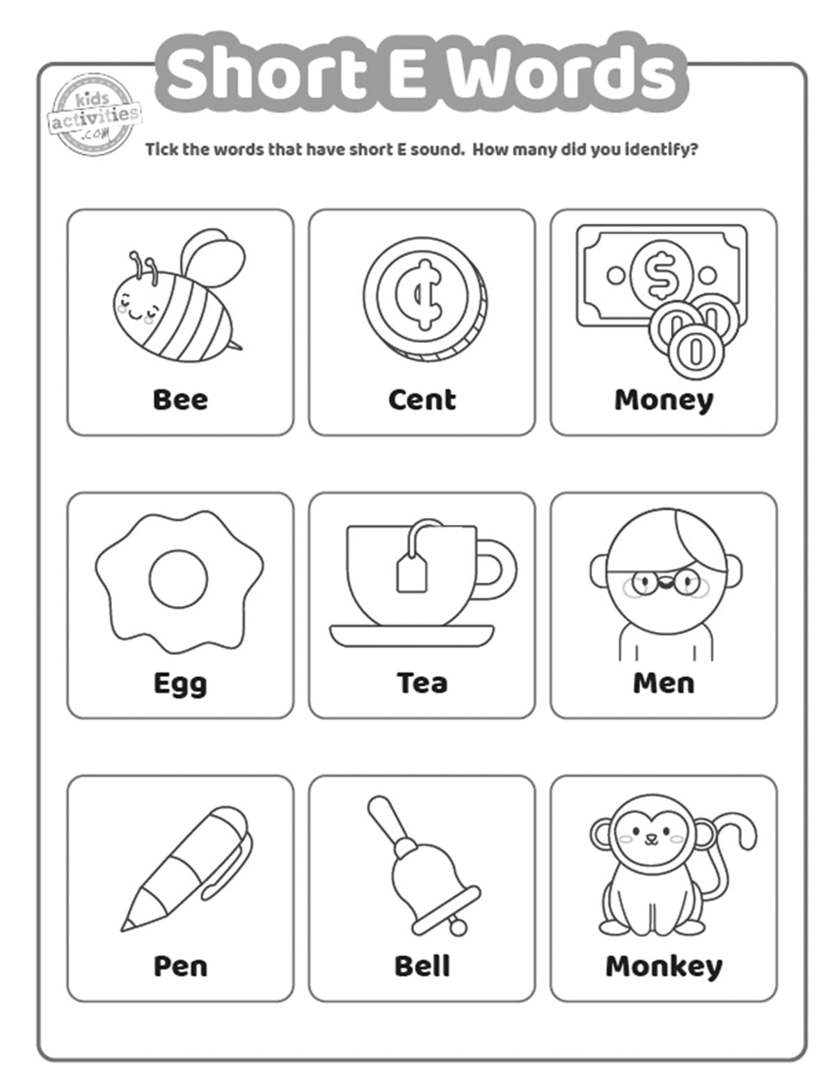 Fun Short E Words Worksheets Kids Activities Blog Fun Short E Words Worksheets Kids Activities Blog