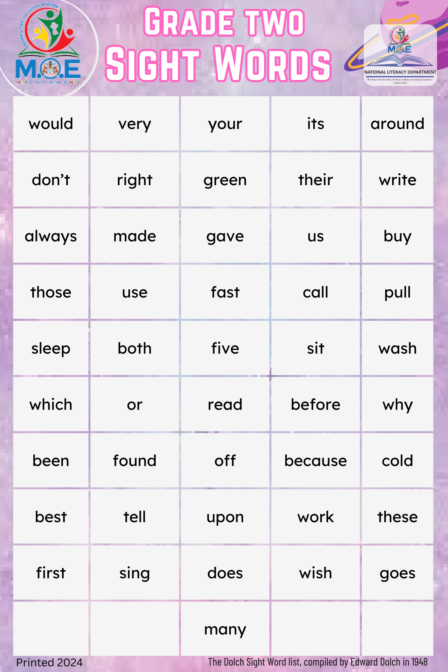 Grade 2 Sight Words Grade 2 Sight Words