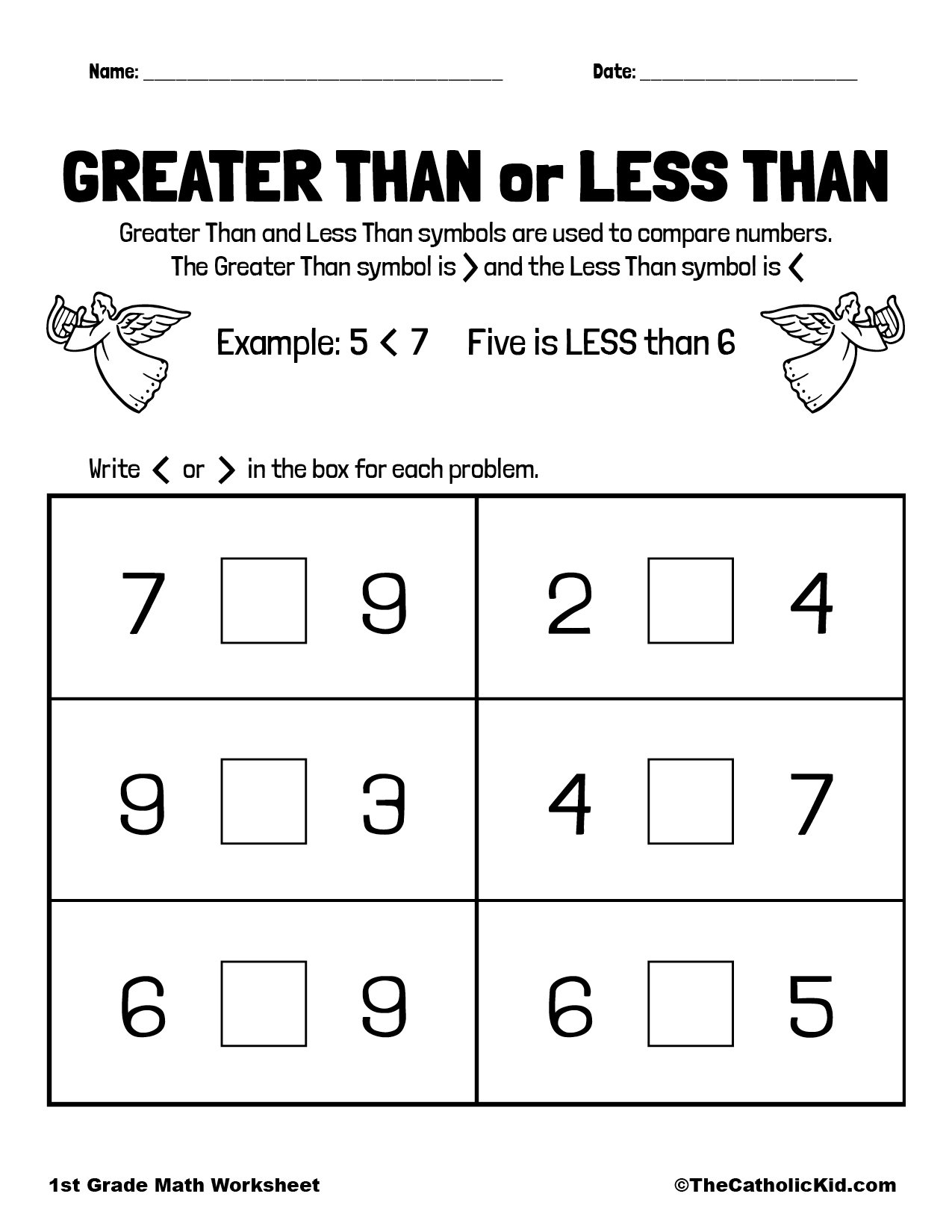 math less than greater than worksheets
