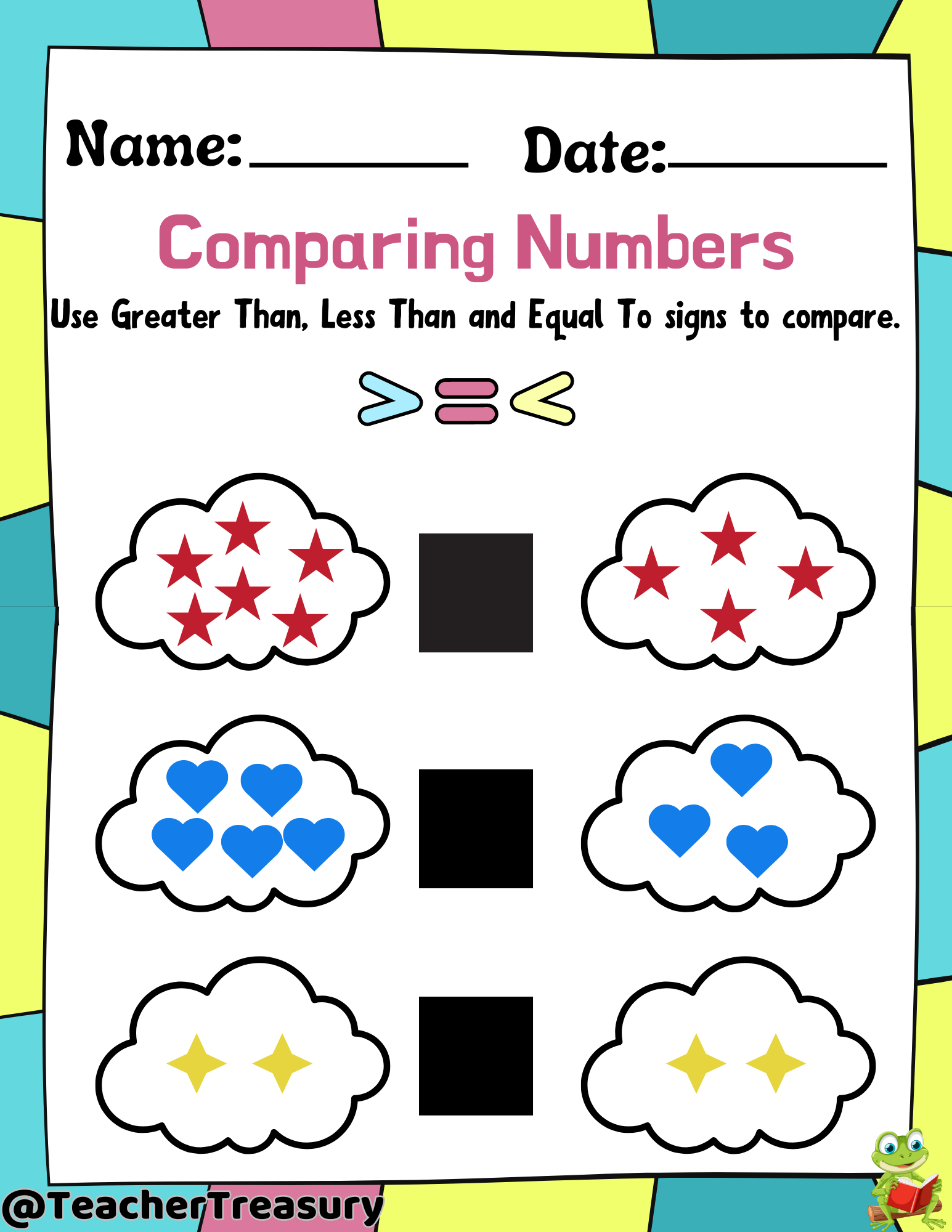 Greater Than Less Than Equal To Worksheets Comparing Numbers Activities Made By Teachers