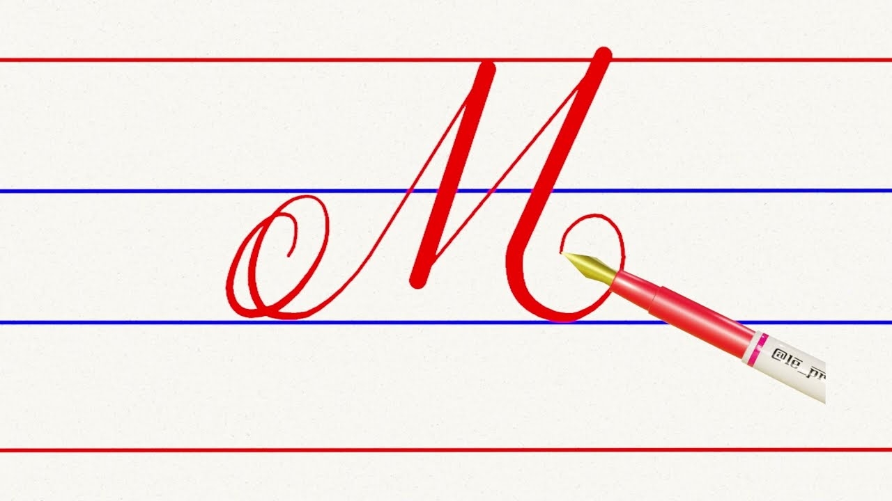 How To Write English Capital Letter M In Cursive Writing YouTube