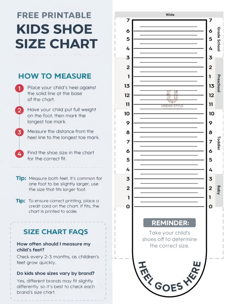 printable foot sizing chart