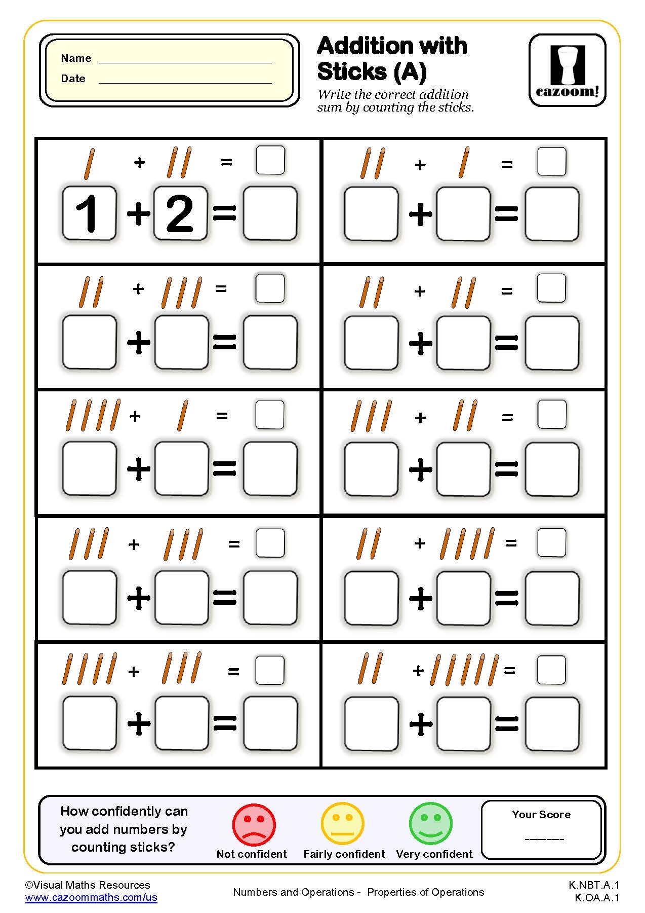 Mathematics Printable Worksheets For Kindergarten