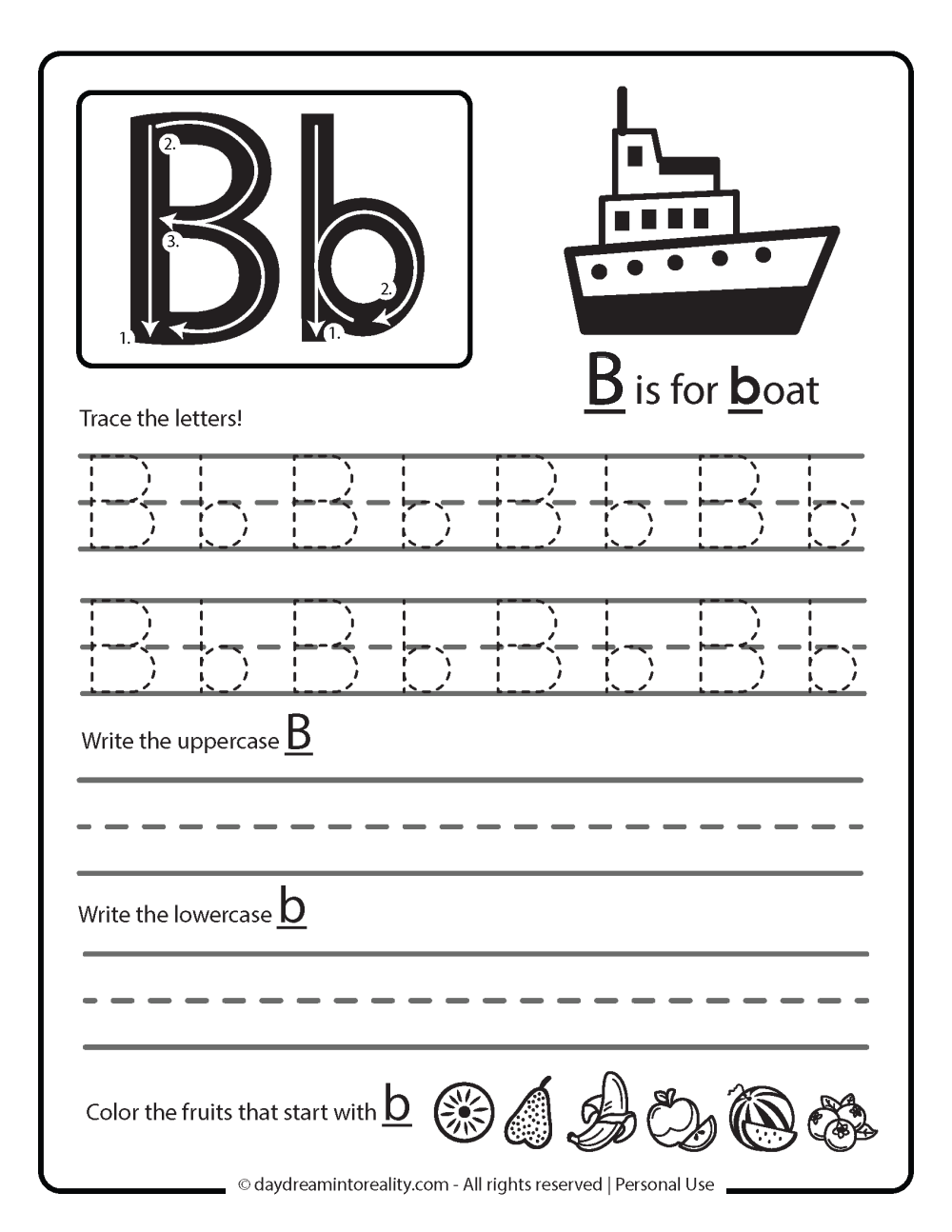 Letter B Worksheets 55 Free PDF Printables Daydream Into Reality