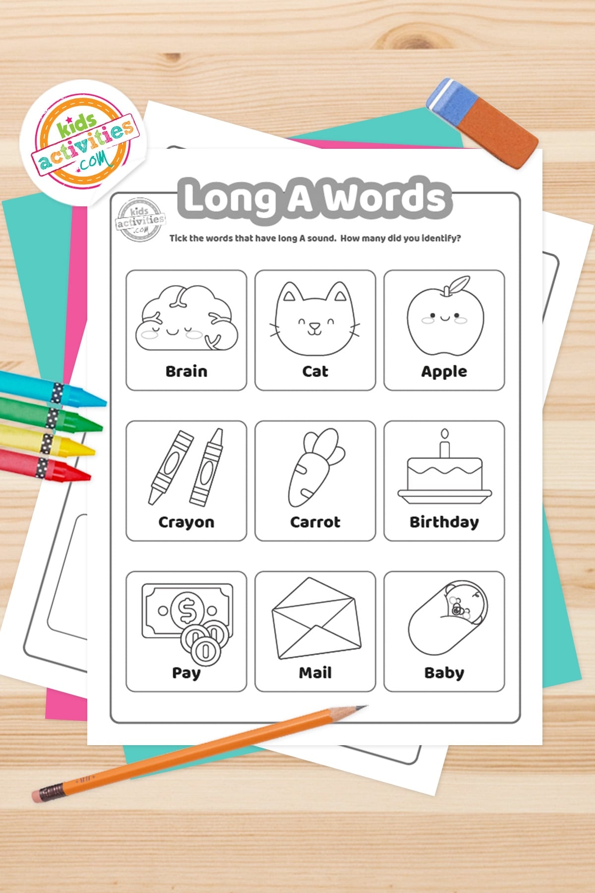 Long A Words Worksheets To Print And Learn Kids Activities Blog
