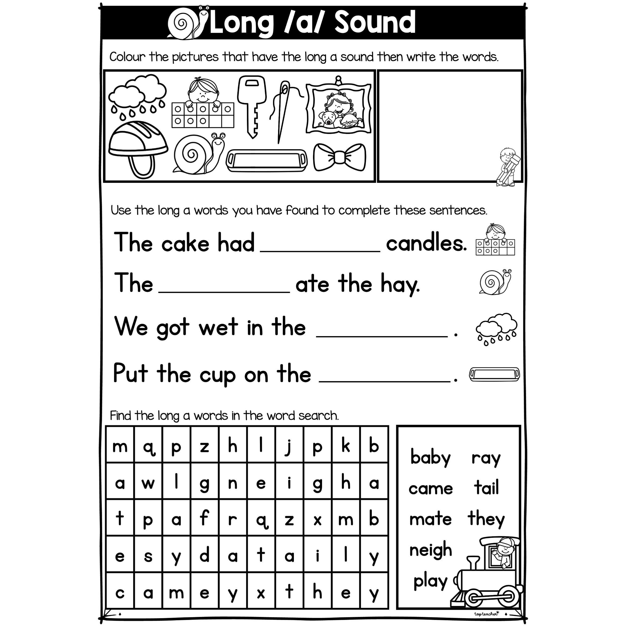 Long a Worksheet Top Teacher