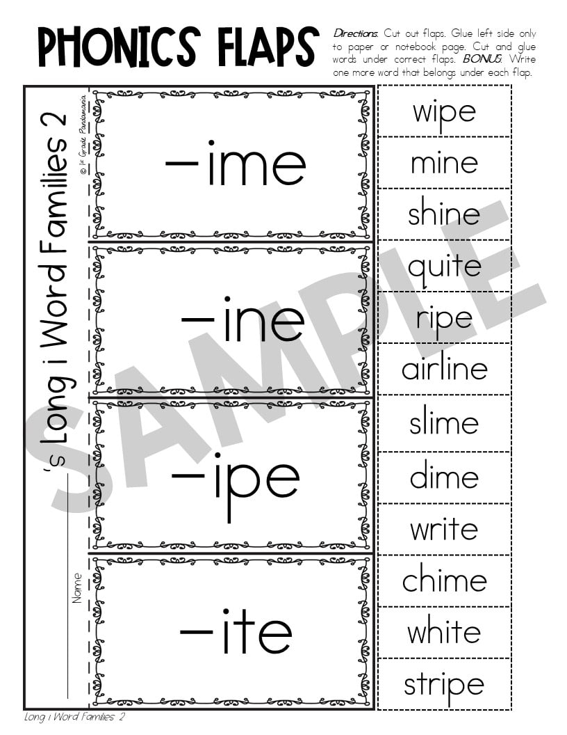Long I Worksheets Phonics Activities 1st Grade Pandamania