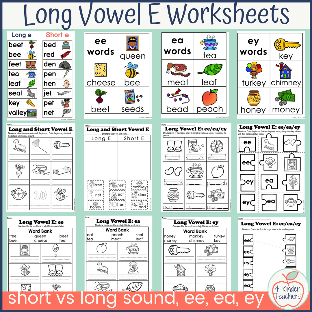 Long Vowel E Worksheets 4 Kinder Teachers Long Vowel E Worksheets 4 Kinder Teachers