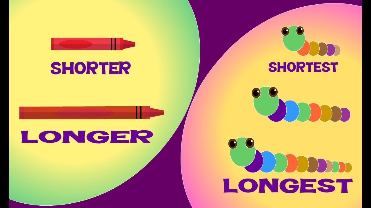Longer And Shorter Longest And Shortest Comparison For Kids Learn Pre School Concepts YouTube