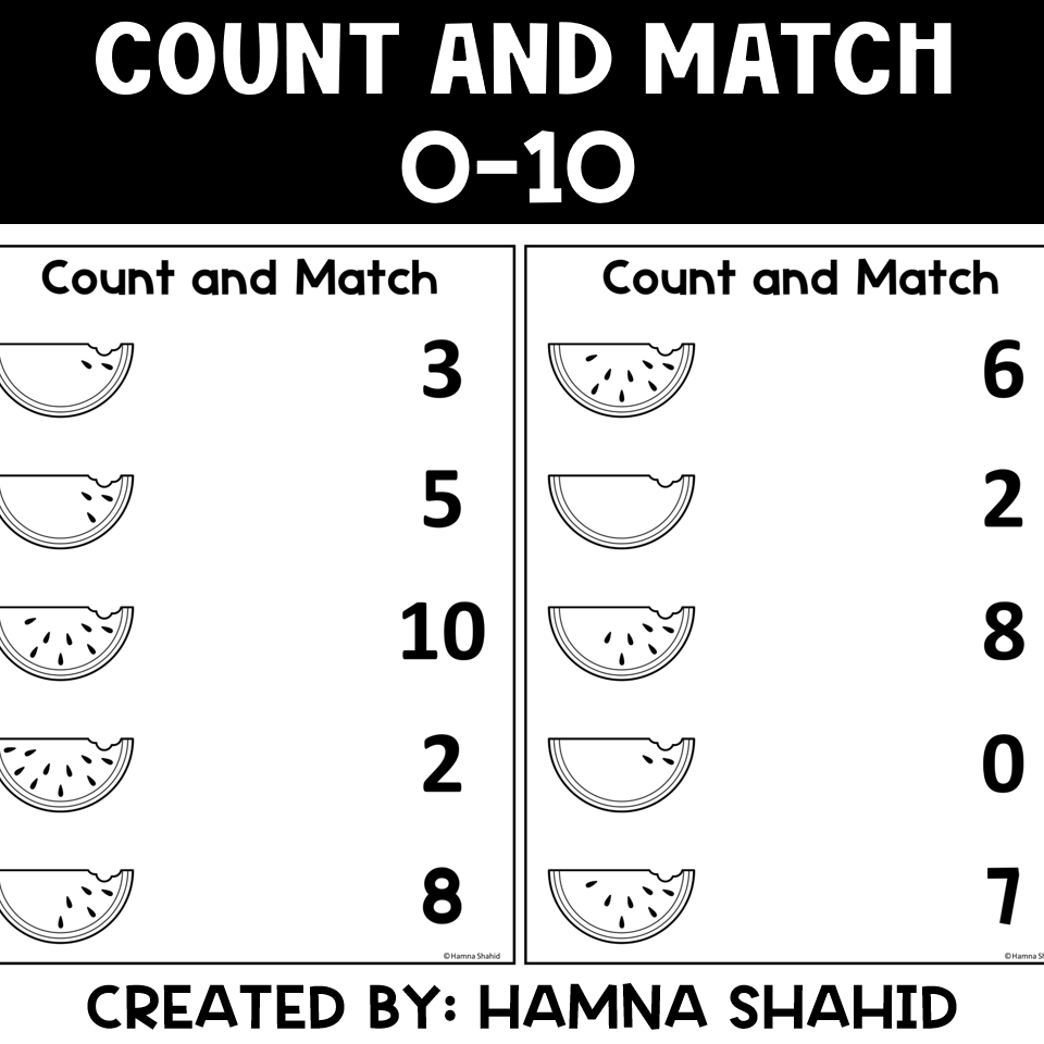 Matching Numbers To Quantities 0 10 Made By Teachers Matching Numbers To Quantities 0 10 Made By Teachers