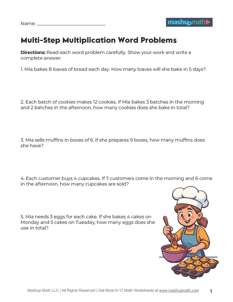 Math Word Problems For Grades 3 5 Mashup Math