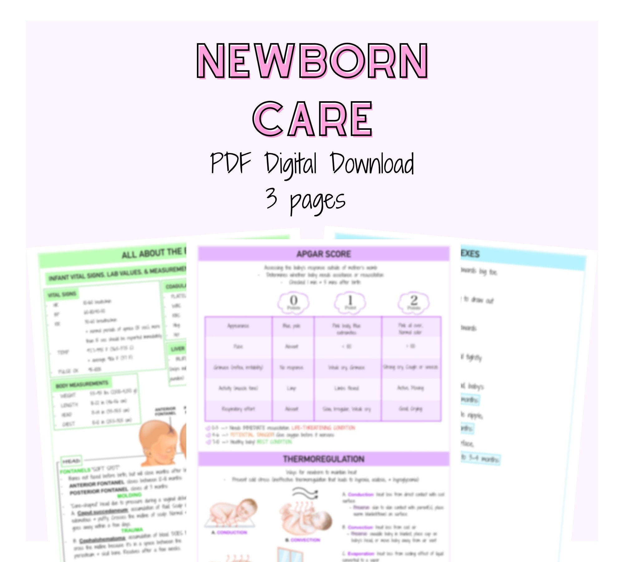 Newborn Care Ob maternity Nursing Notes APGAR Score Infant Vital Signs Thermoregulations Reflexes Etsy Newborn Care Ob maternity Nursing Notes APGAR Score Infant Vital Signs Thermoregulations Reflexes Etsy