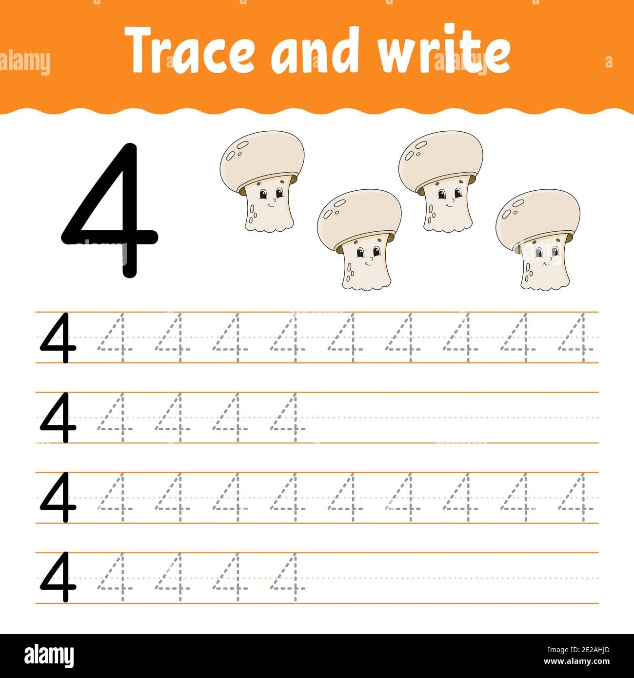 trace the number 4