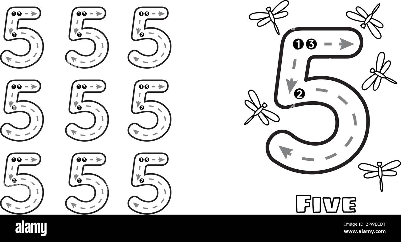 number 5 tracing worksheet number 5 tracing worksheet