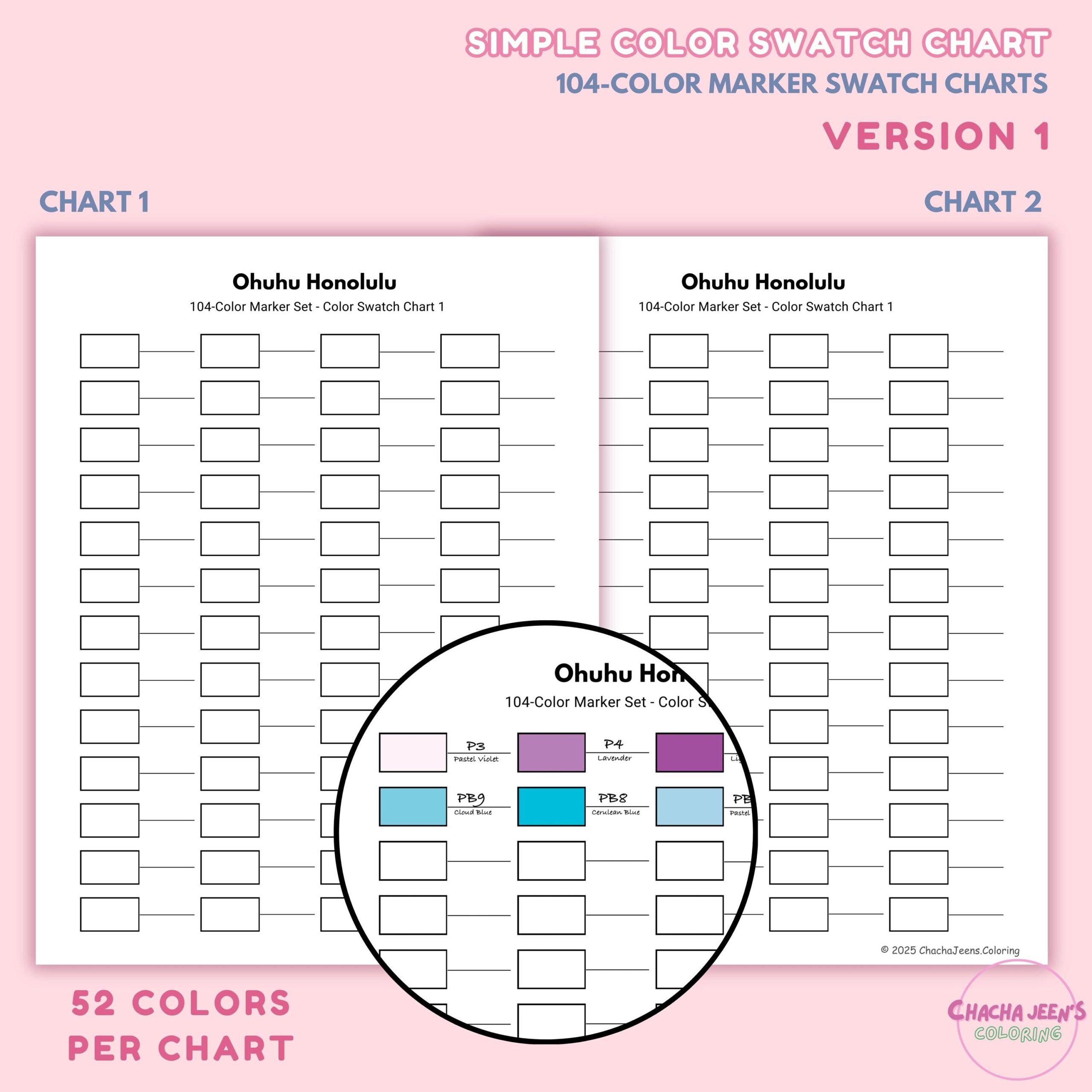 Ohuhu Honolulu 104 Marker Swatch Chart Printable Color Test PDF Etsy Ohuhu Honolulu 104 Marker Swatch Chart Printable Color Test PDF Etsy