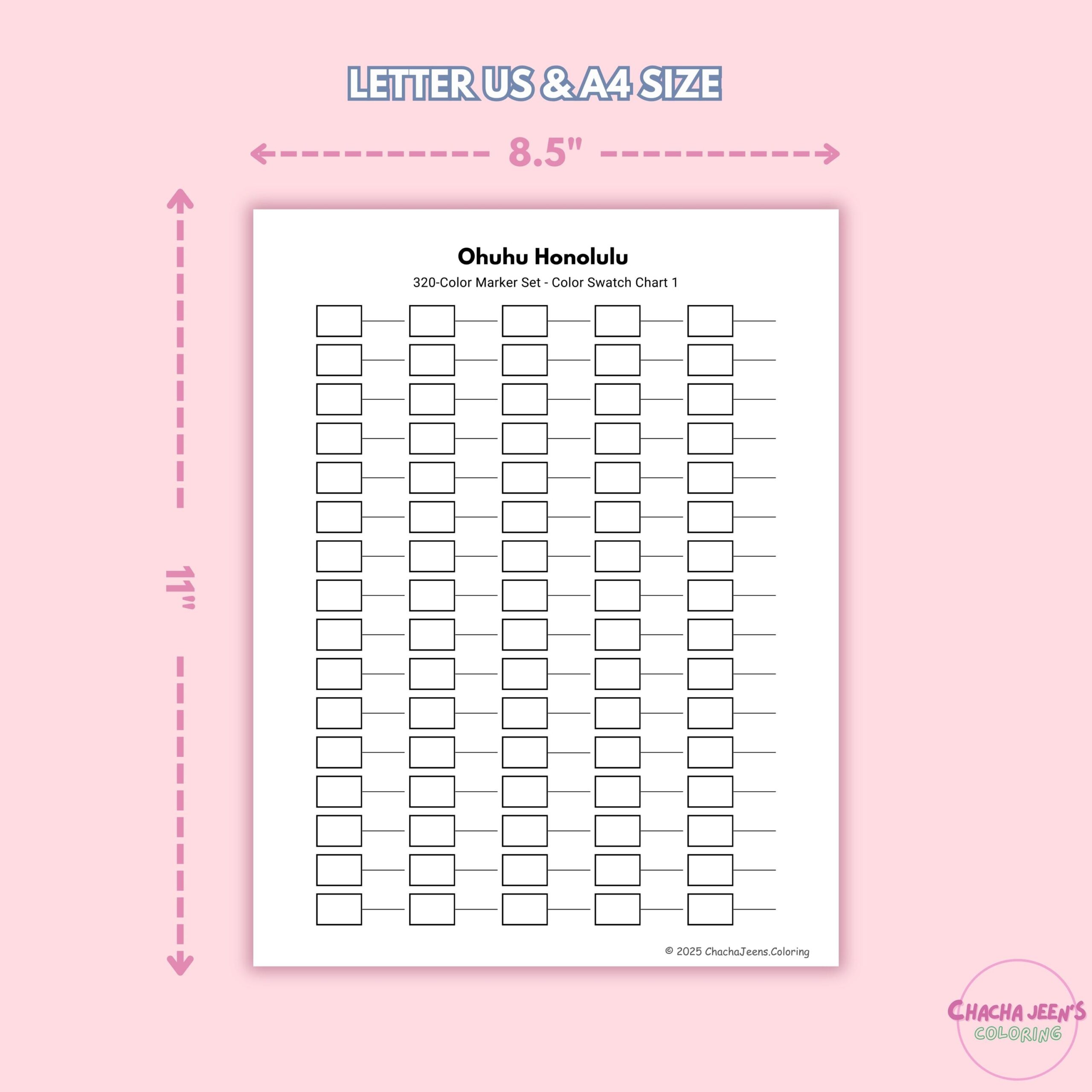 Ohuhu Honolulu 320 Marker Swatch Charts Printable Template PDF Etsy Ohuhu Honolulu 320 Marker Swatch Charts Printable Template PDF Etsy