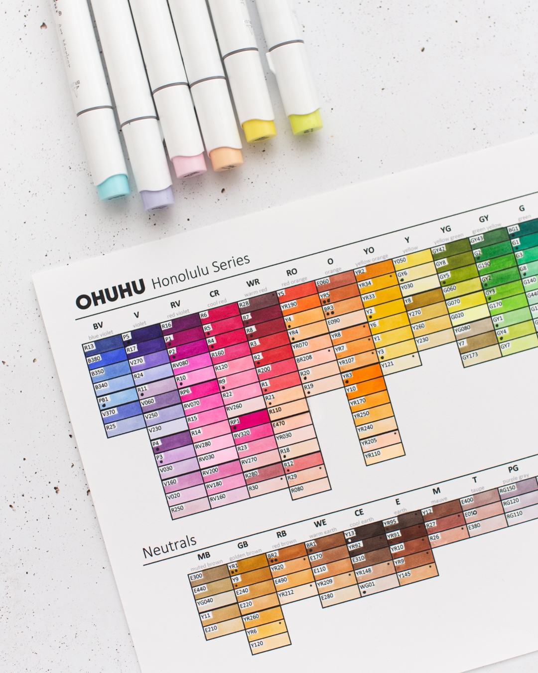 printable ohuhu marker color chart blank printable ohuhu marker color chart blank