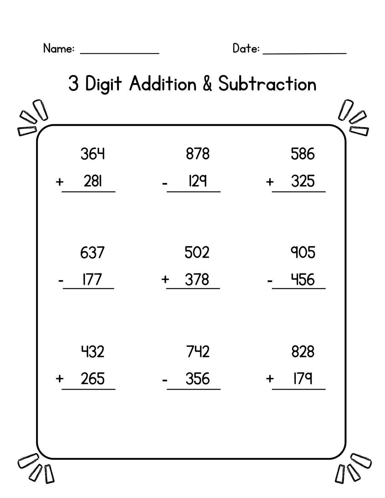 printable 3rd grade math worksheets