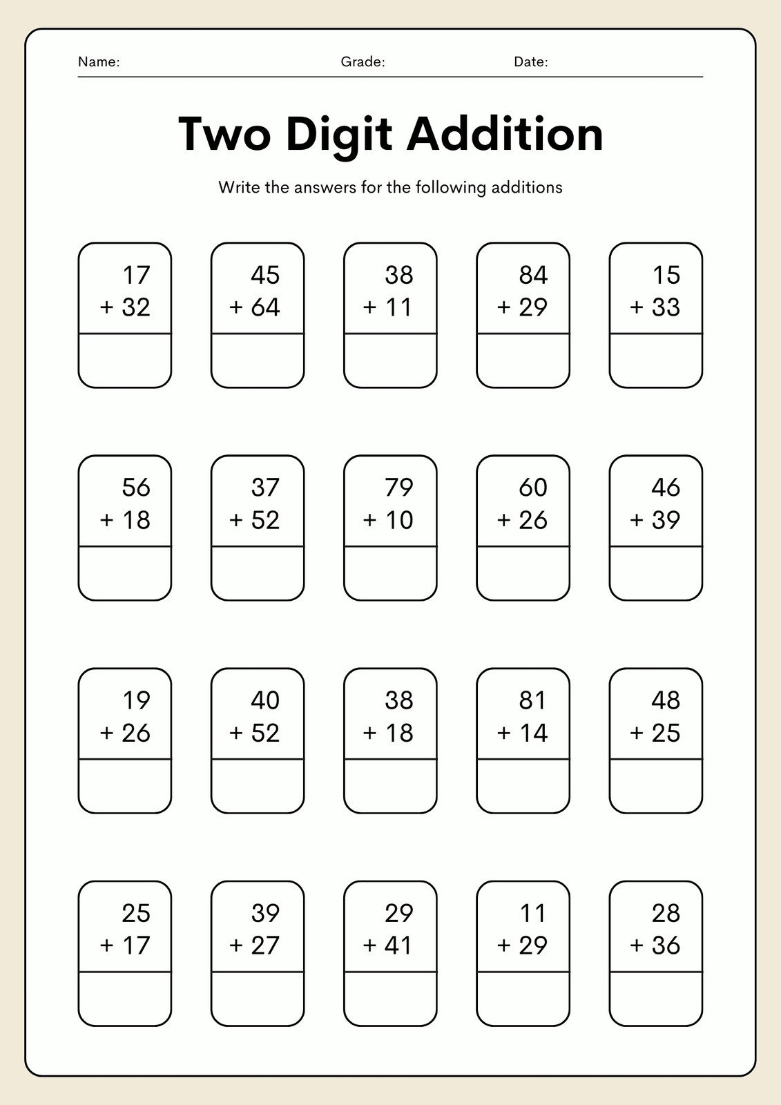 Page 4 Free Printable 2nd Grade Math Worksheets Canva