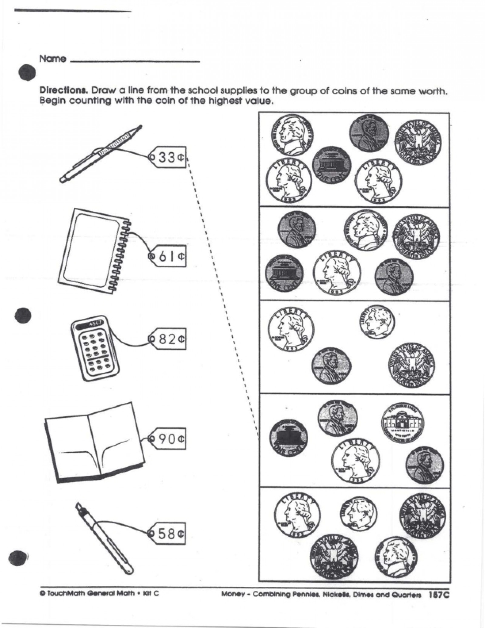 Pennies Nickels Dimes And Quarters 5 sheet LoveToTeach