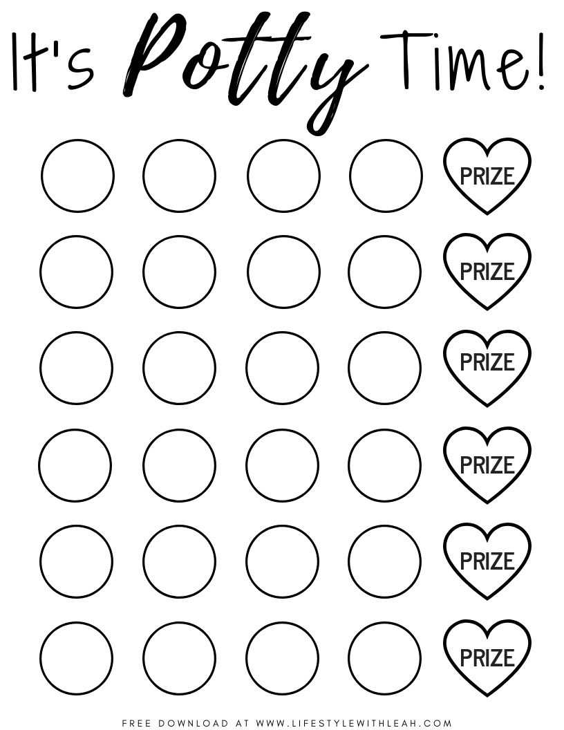potty train chart free printable