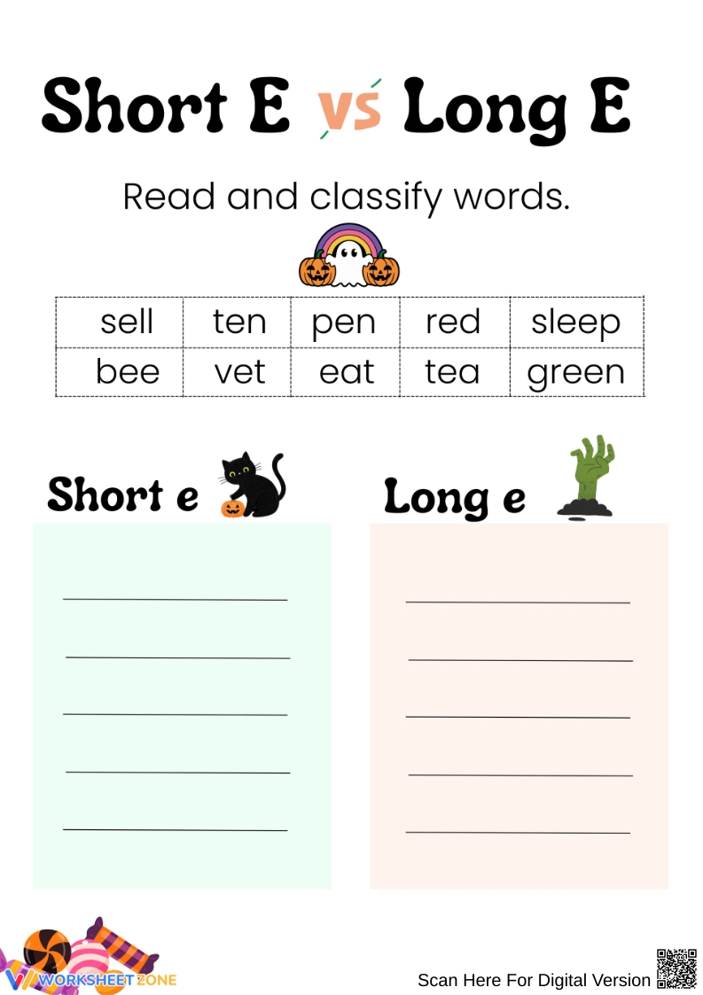 long e and short e worksheets long e and short e worksheets